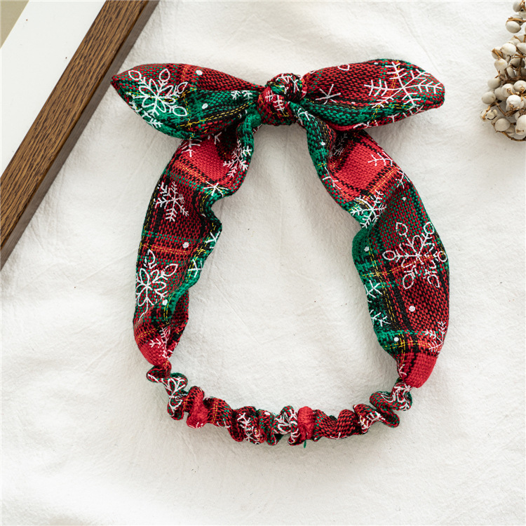 1:New Christmas snowflake green headband