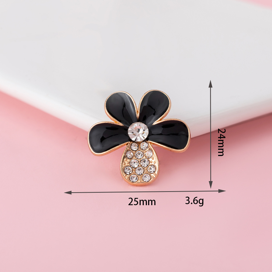 Drop oil five petal flower (black)