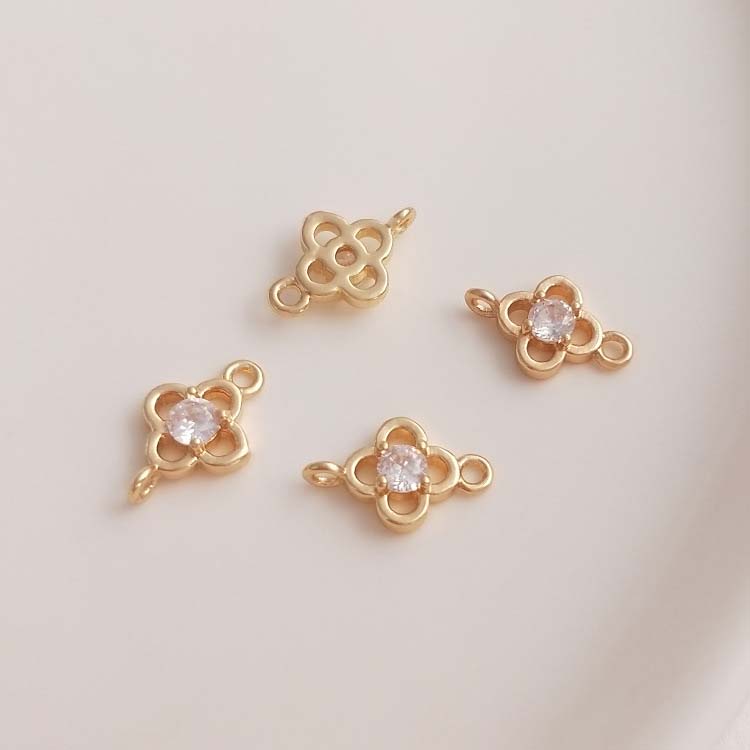 7x12mm flat four-leaf clover double lift