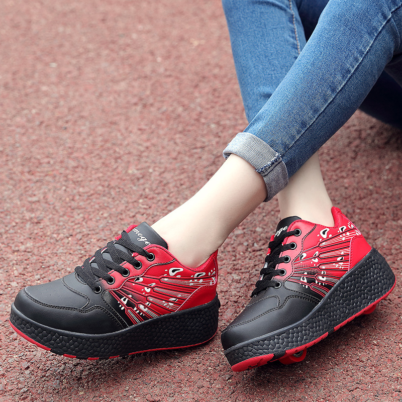 black and red with two wheels