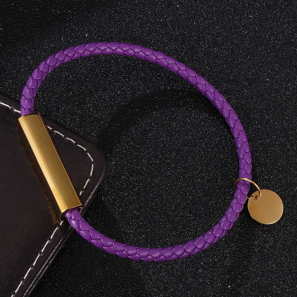 Purple leather [gold] inner ring 165mm [straighten