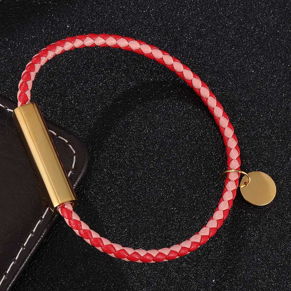 Red powder leather [gold] inner ring 175mm [straig