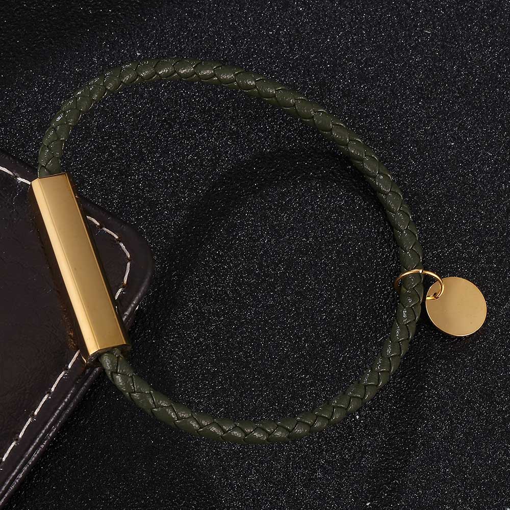 Army green leather [gold] inner ring 205mm [straig