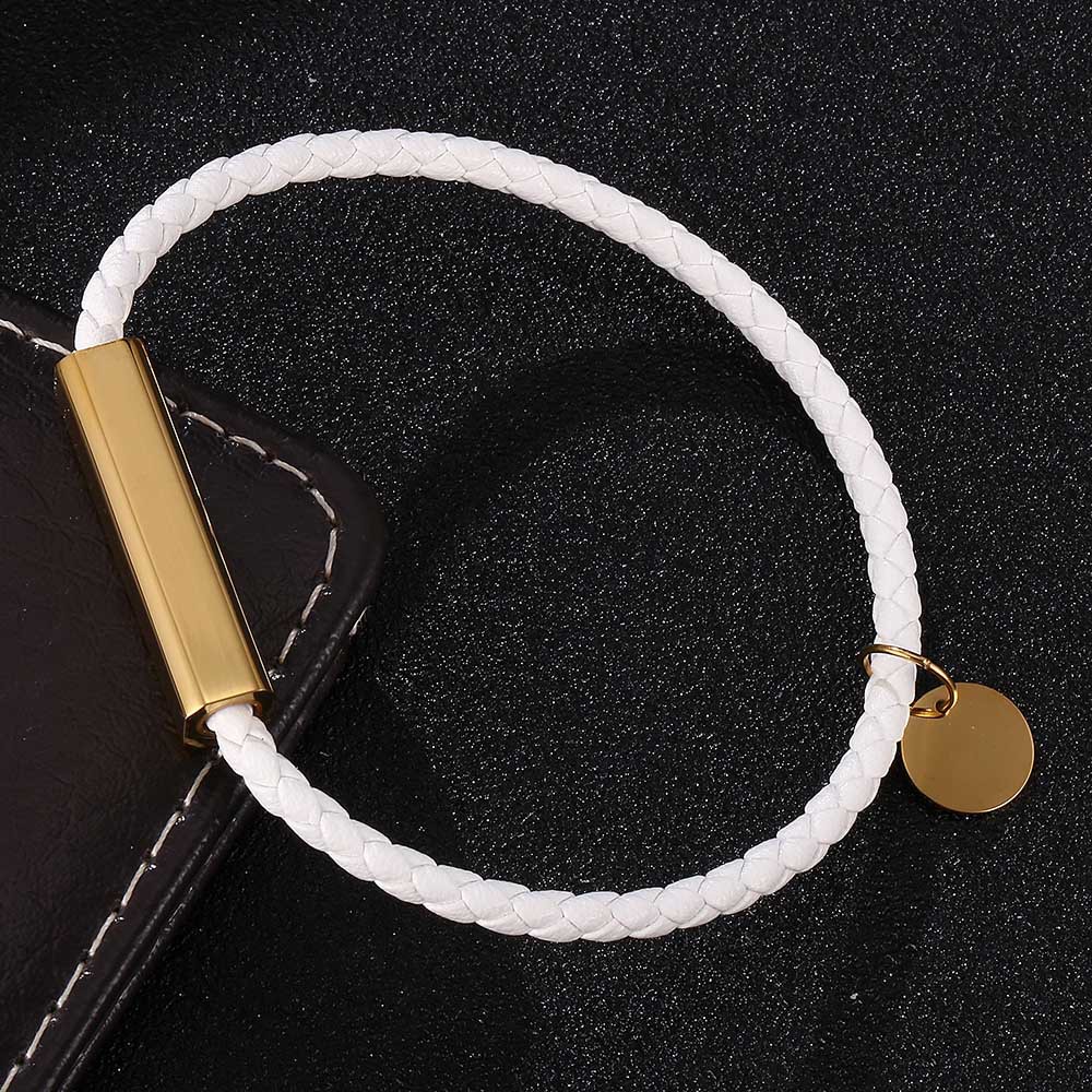 White leather [gold] inner ring 175mm [straightene