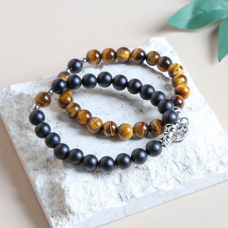 Tiger eye,Matte Black Stone