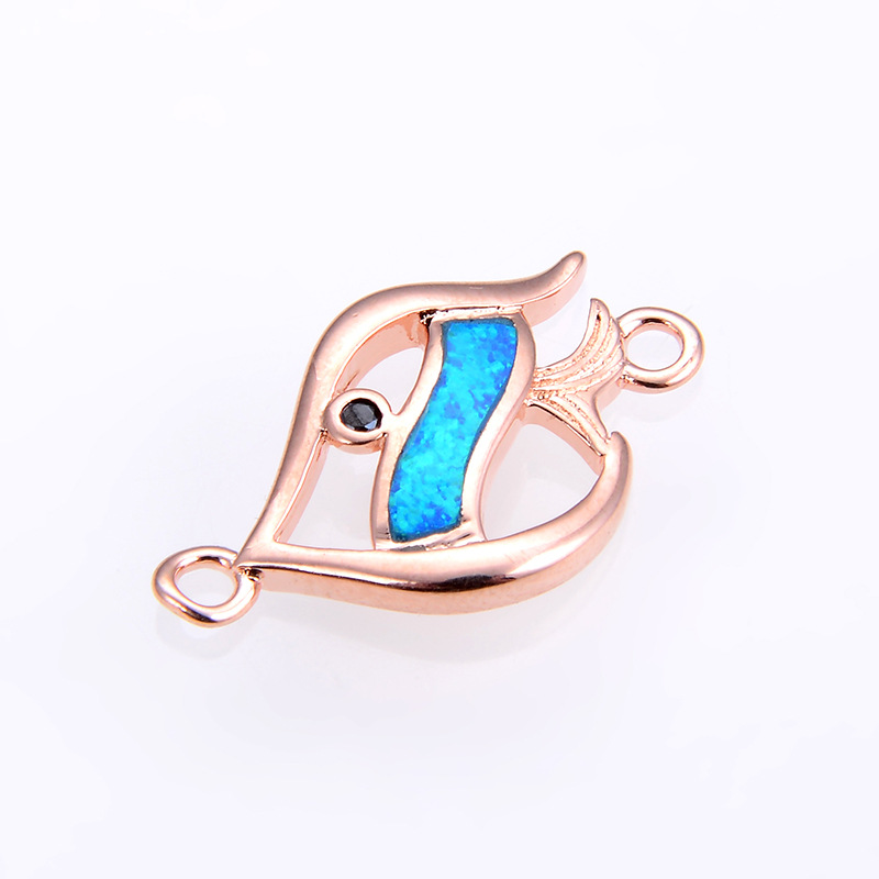 Rose gold blue Opal