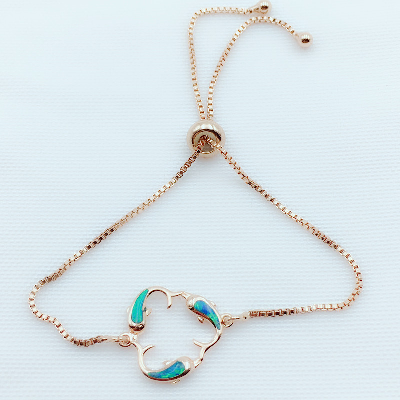 Rose gold blue Opal