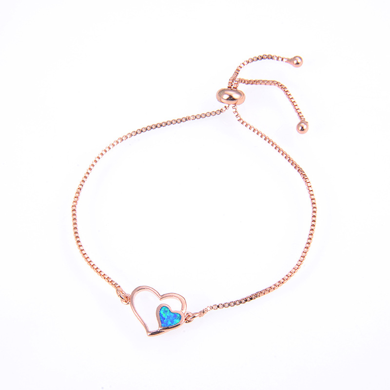 Rose gold blue double love treasure