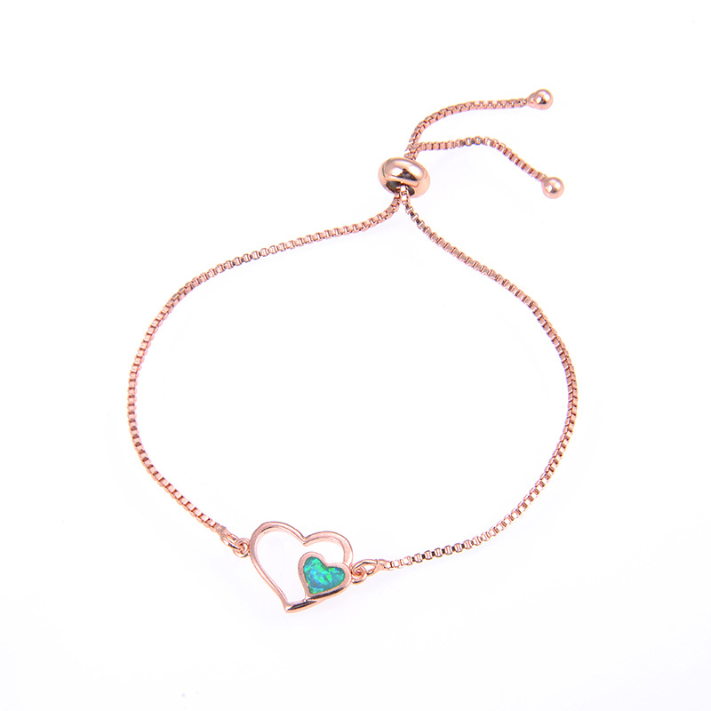 Rose gold green double love treasure