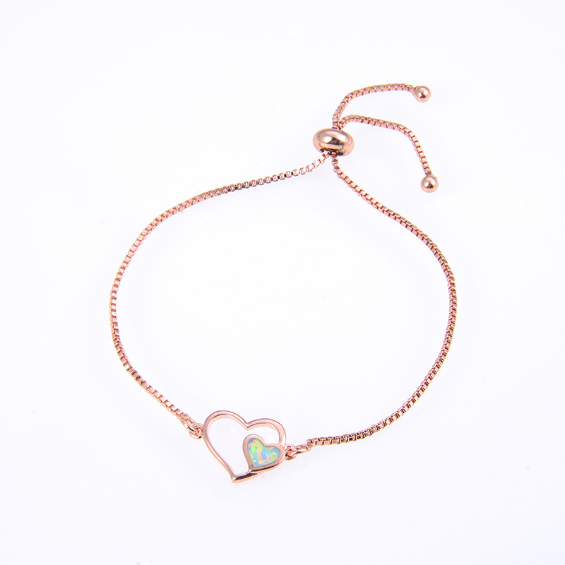 Rose gold white double love treasure