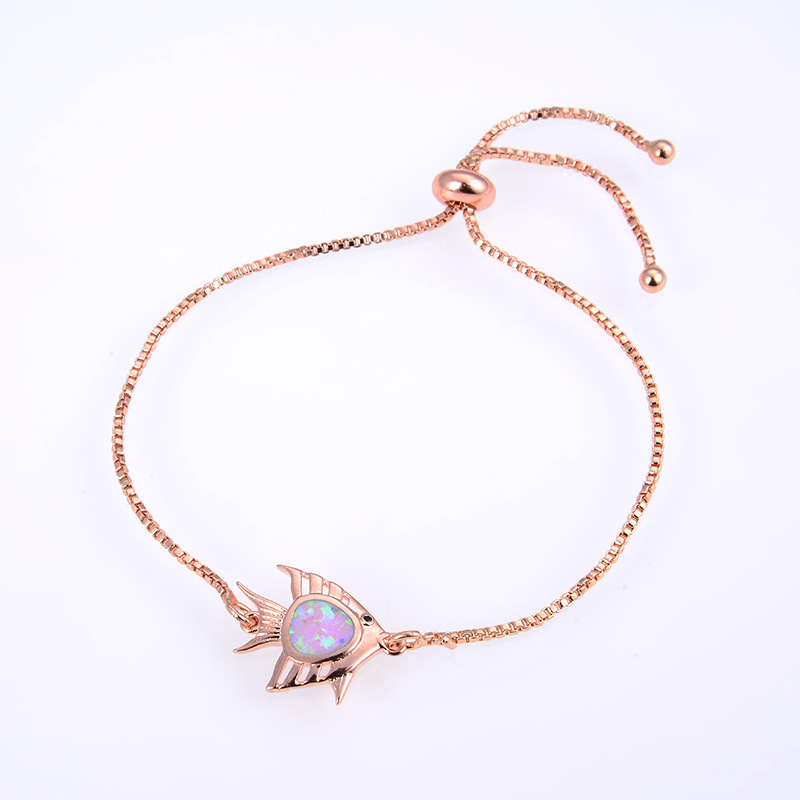 Rose gold pink single fish Aubergine