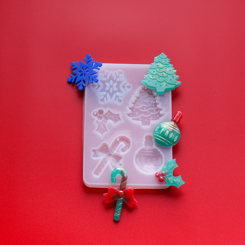 Mirror Christmas cane snowflake mold