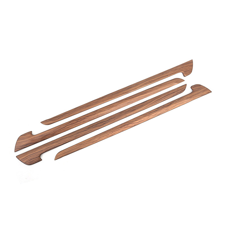 Interior door panel trim strip Peach wood grain 4 piece set