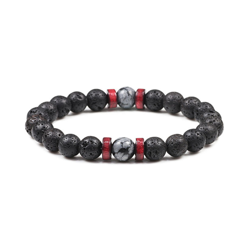 Lava Black Pinestone 6mm