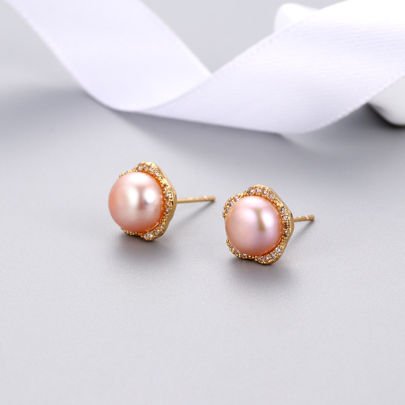 Gold Earring Stud Component Without Pearl