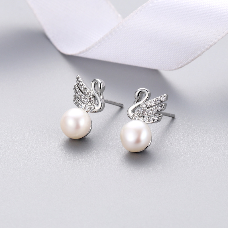 1:Platinum Color Earring Stud Component Without Pearl