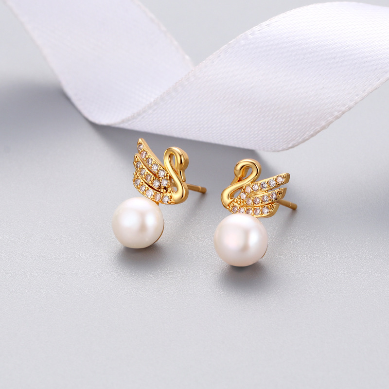 2:Gold Earring Stud Component Without Pearl