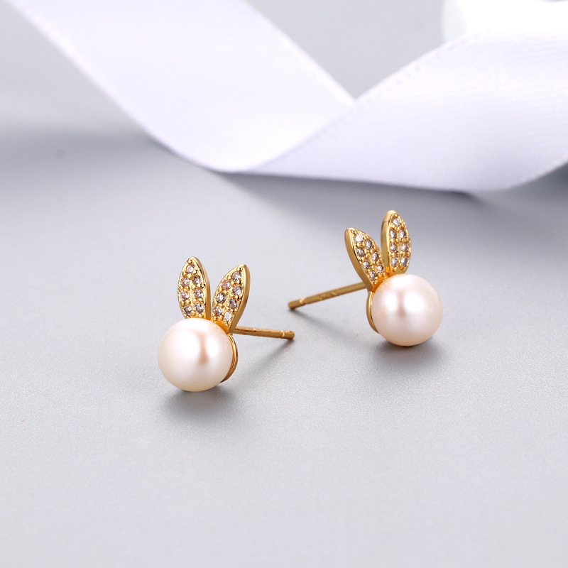 2:Gold Earring Stud Component Without Pearl