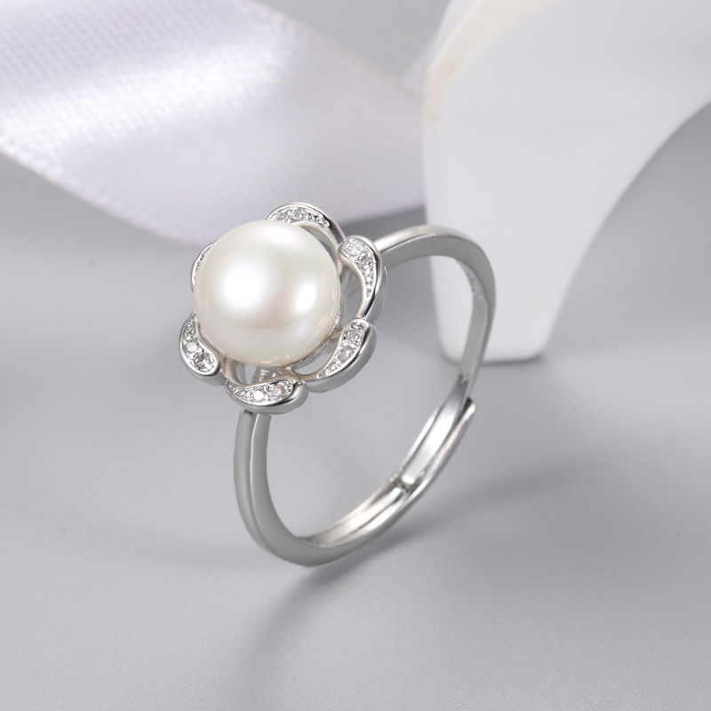 Platinum Color Ring Findings Without Pearl