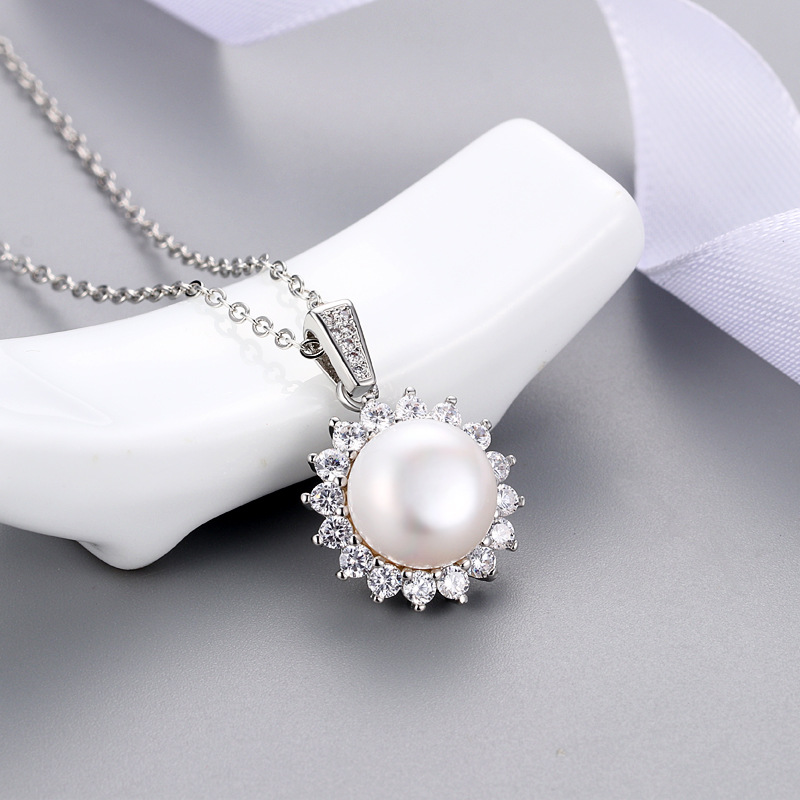 Platinum Color Pendant Setting Without Pearl