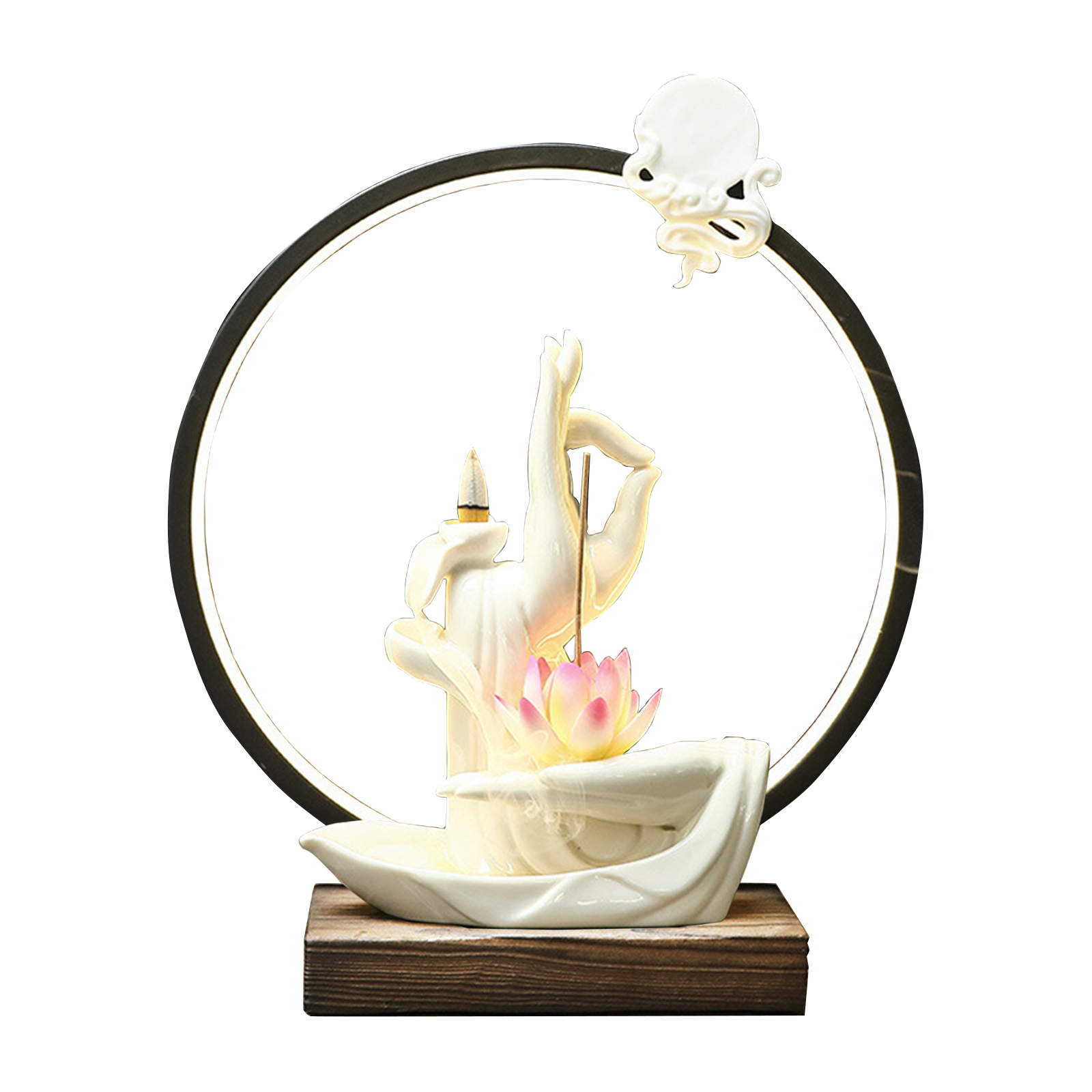 Bergamot lotus-lamp circle white