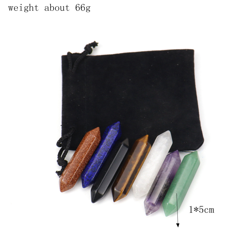 17:7-color hexagonal prism stone velvet bag