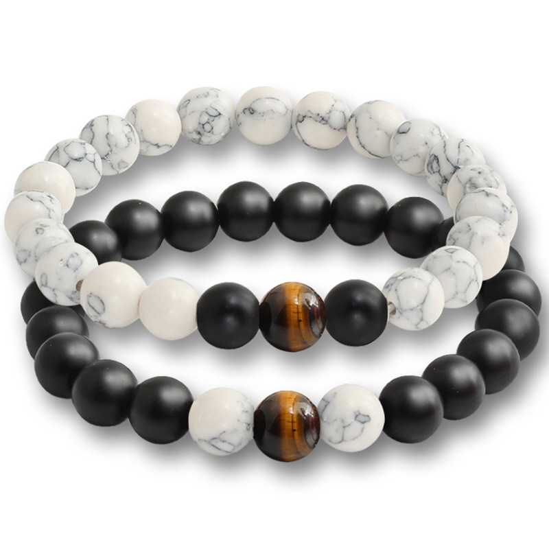 Black and white tiger eye stone 8mm