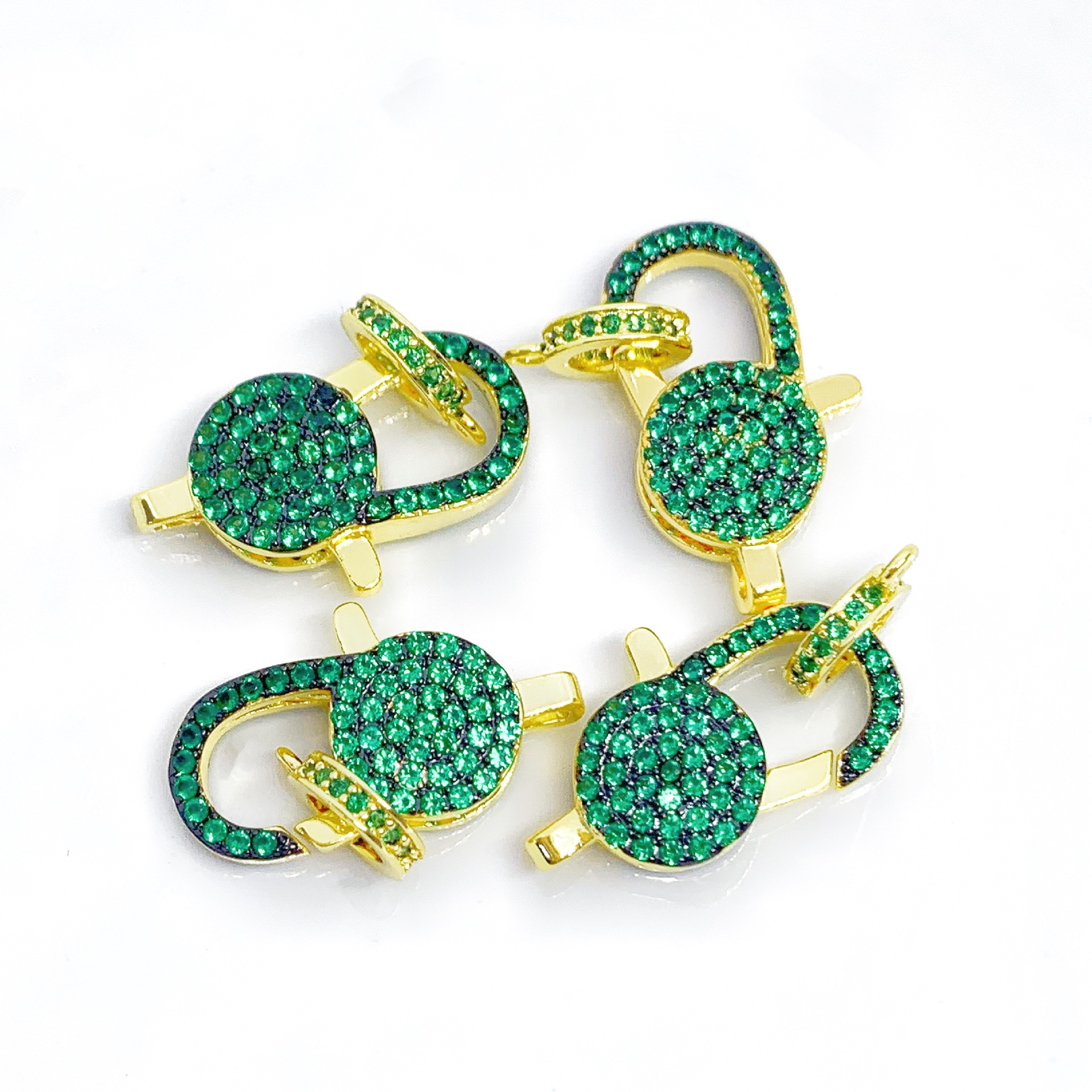 18 karat gold green zirconium