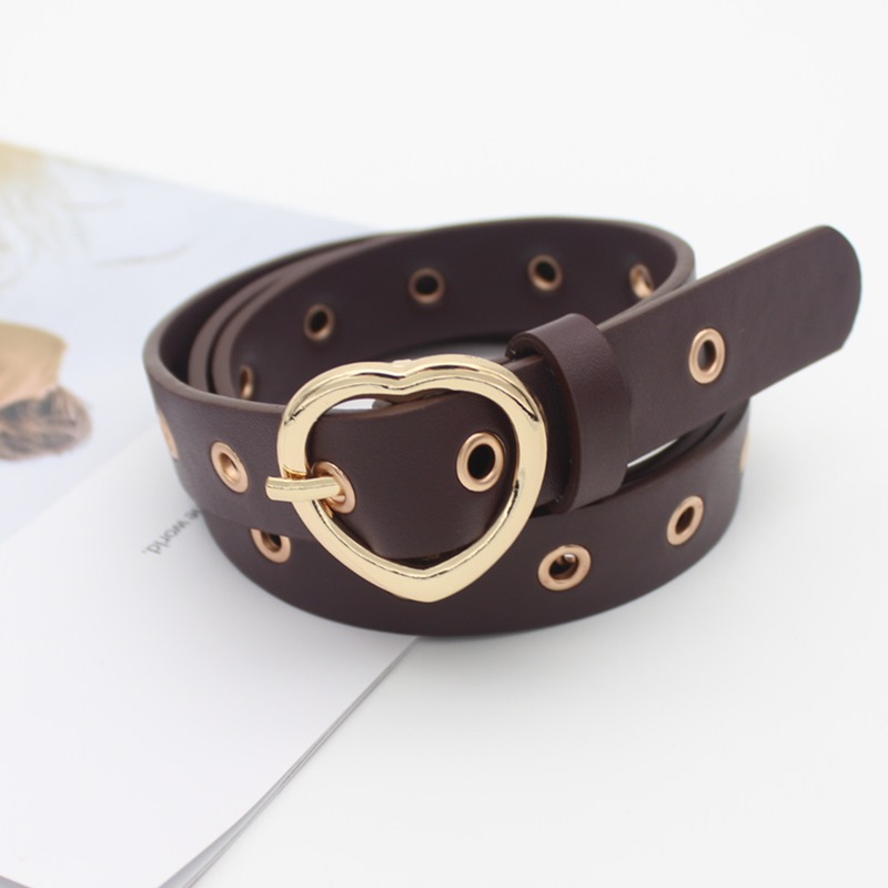 coffee color/gold buckle