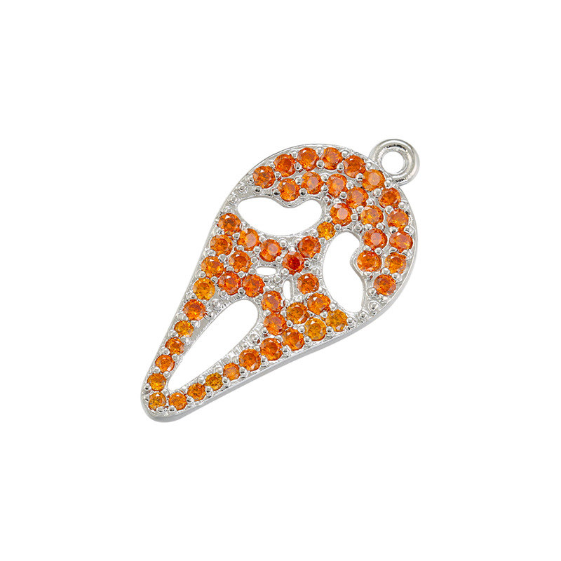 White gold orange diamond ghost 22.5 x 11.5 mm