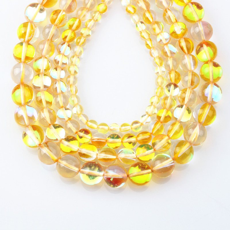 yellow 10mm - about 38 beads