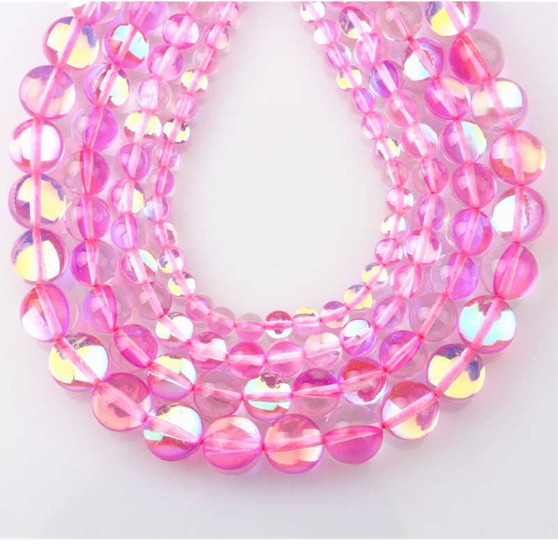 hot pink 8mm - about 48 beads