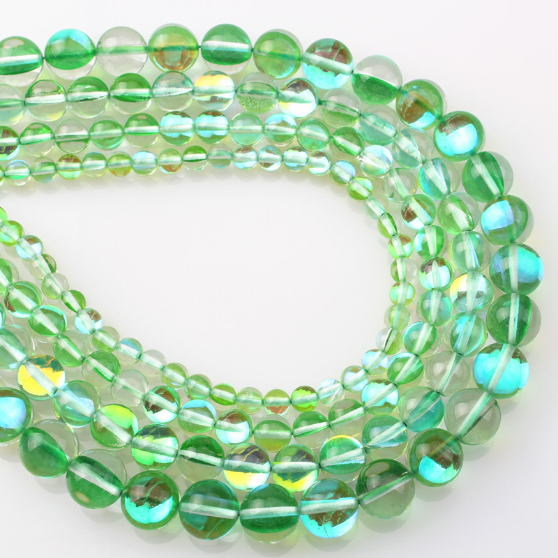 green 6mm-about 63 beads