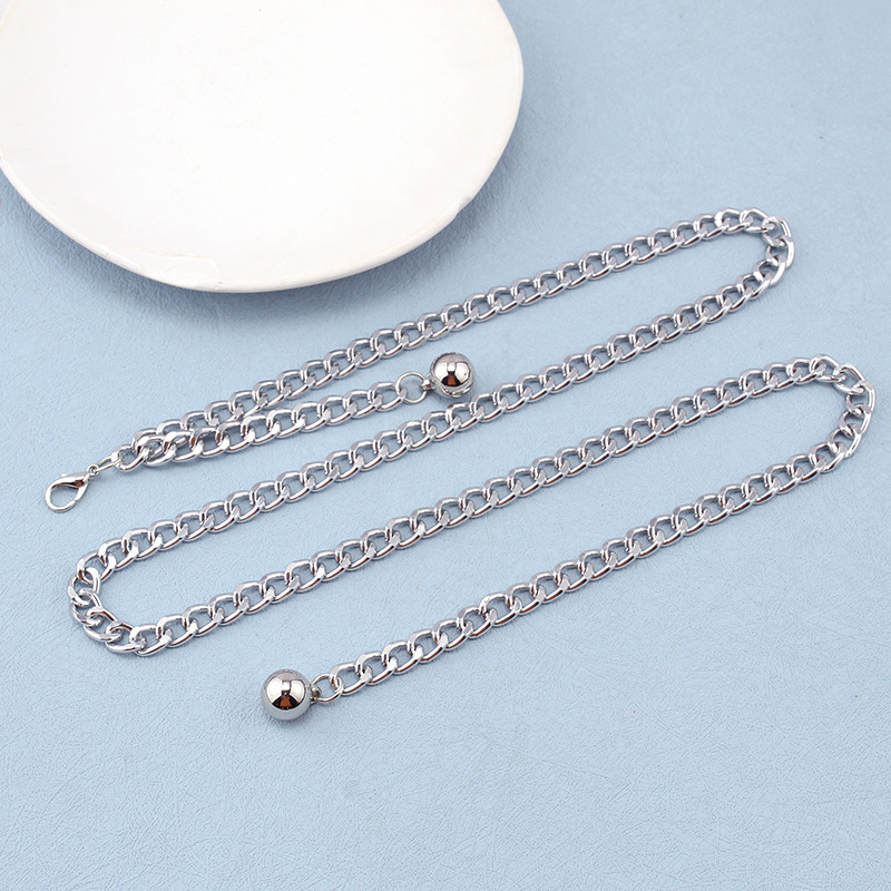 8:White K ball pendant waist chain