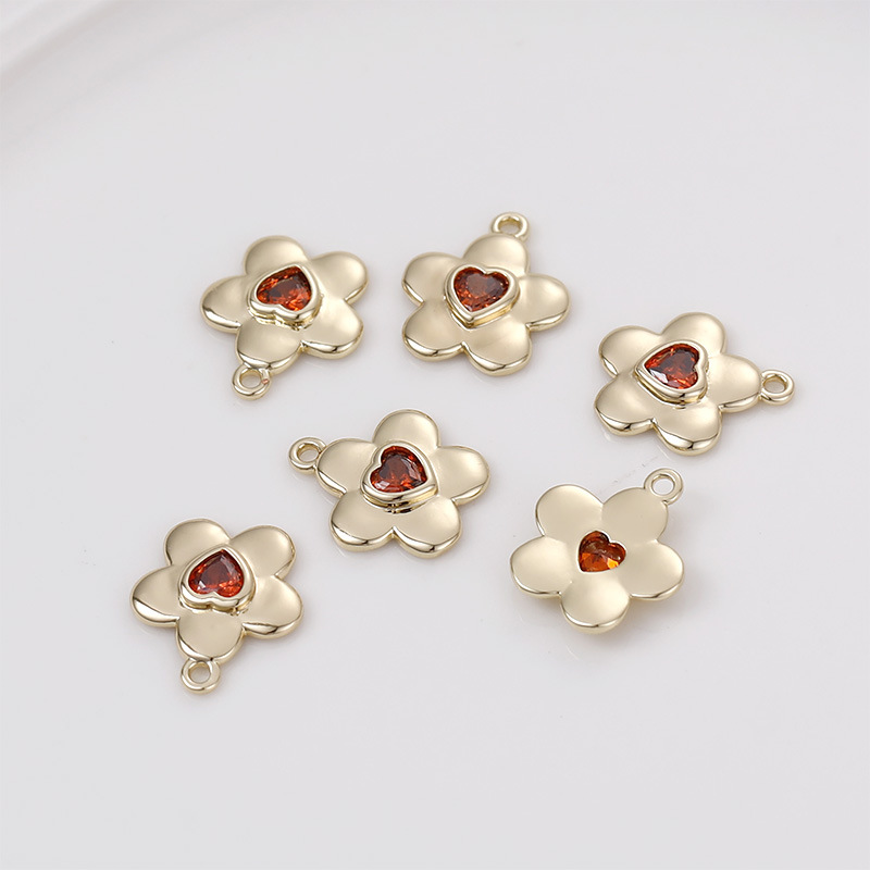 Golden red zirconium flowers