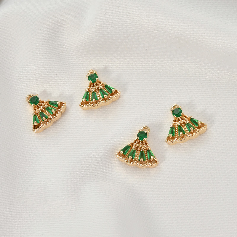 2 # small fan-shaped green zirconium [1 piece] abo