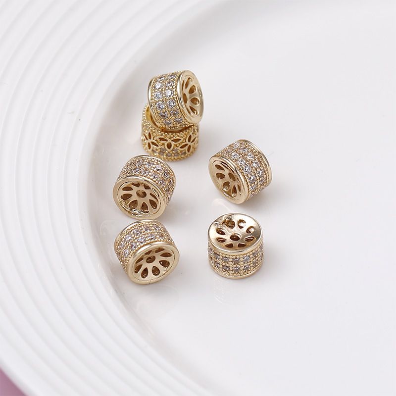 4 # zirconium filled barrel beads [1 piece] about