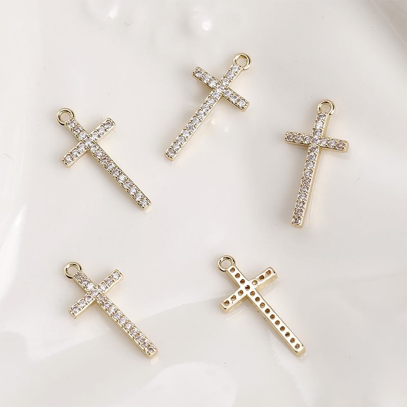 Golden cross [1 piece] about 7 * 15mm