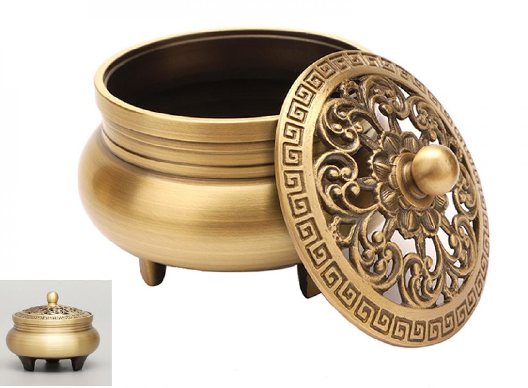 Three-foot stove-golden lotus cover  9*7.5cm