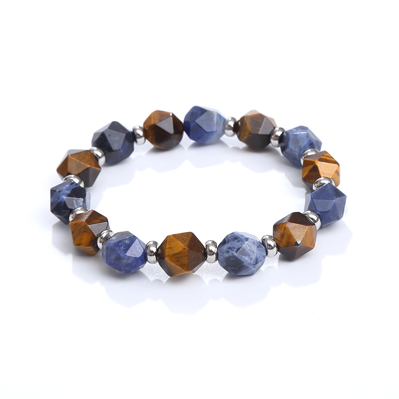 Blue stripe + tiger's eye stone