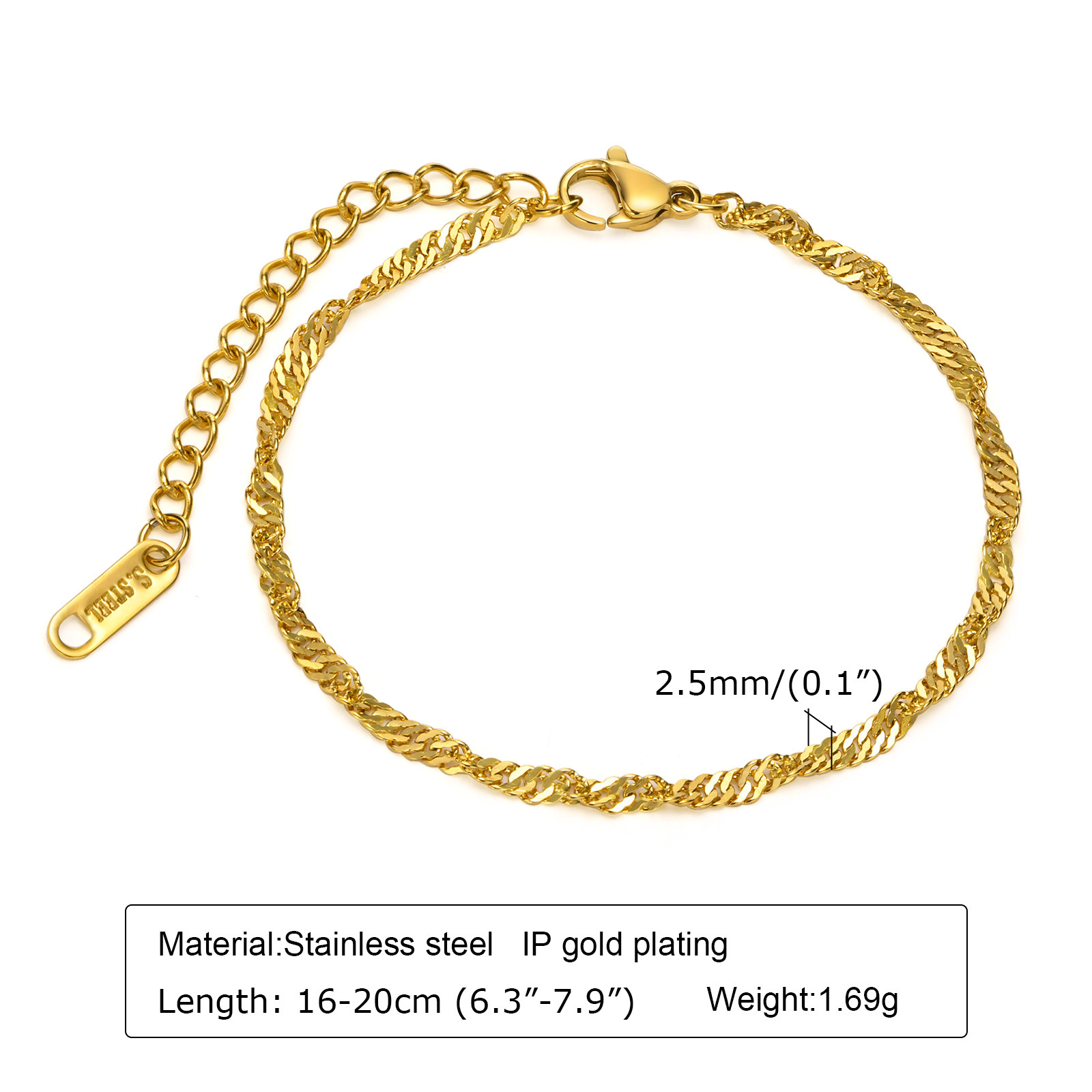 1:Bracelet 16 4CM