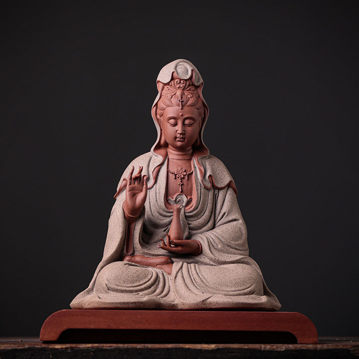 Holding bottle Guanyin - sitting style rice white