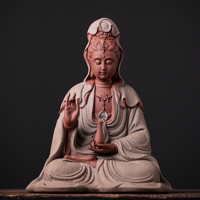 1:Bottle-holding guanyin-sitting style rice white 16*12*20.5cm