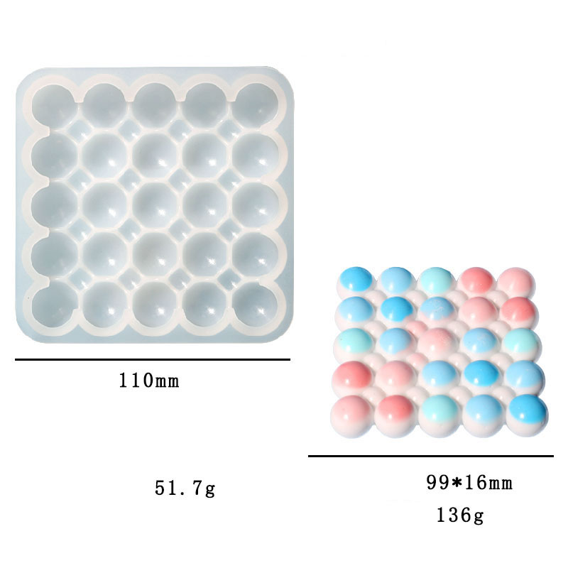 2:Square full bubble coaster mold