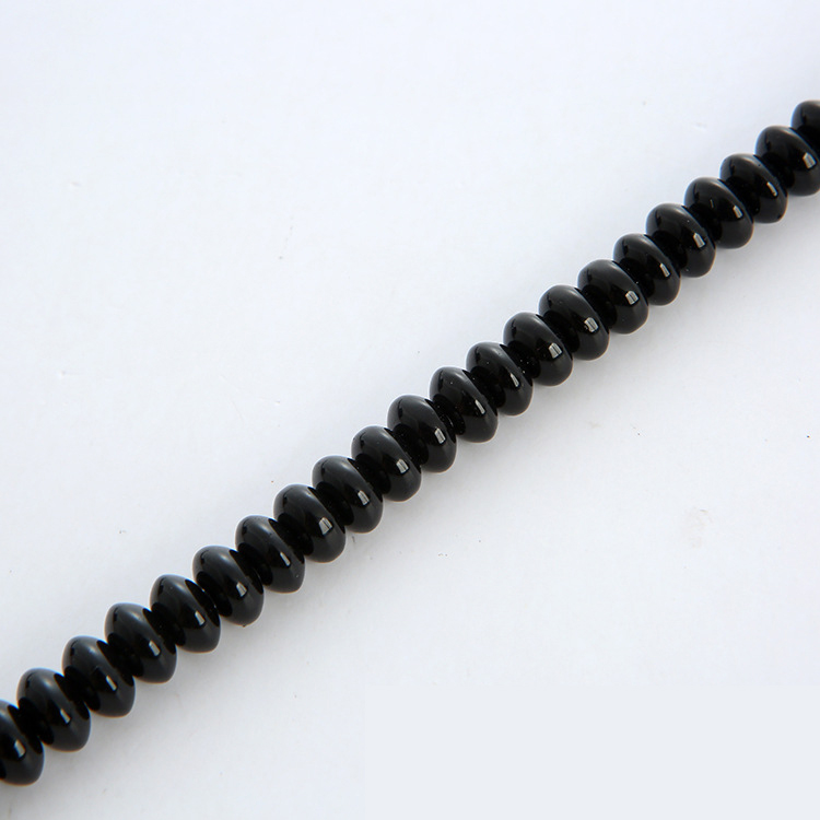 Smooth black stone 4x6mm