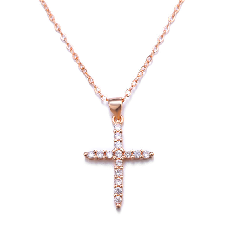 Rose gold pendant + necklace 40cm