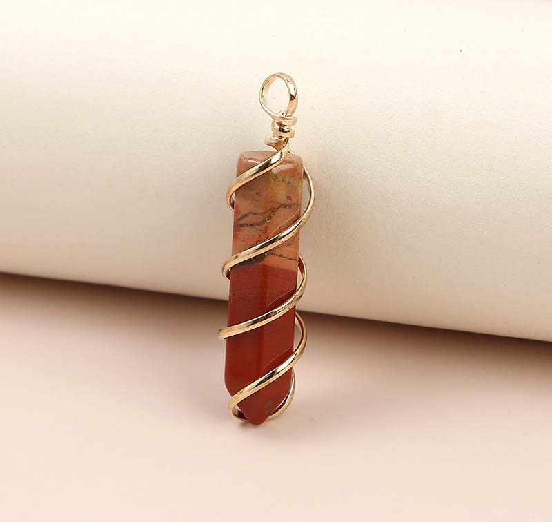 Gold wire red jasper