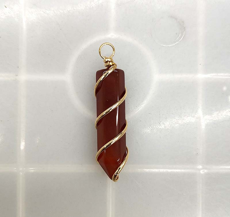 Gold silk red agate