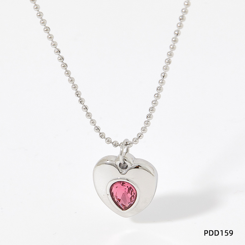 PDD159 white gold + pink zirconium