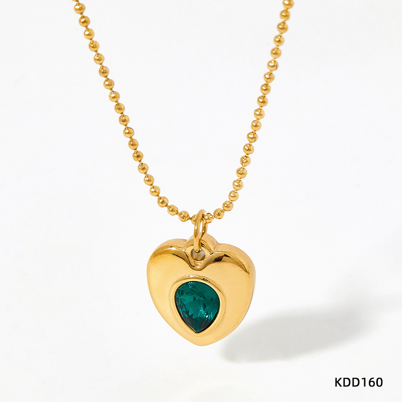 KDD160 vacuum electroplating 14K gold + green zirc